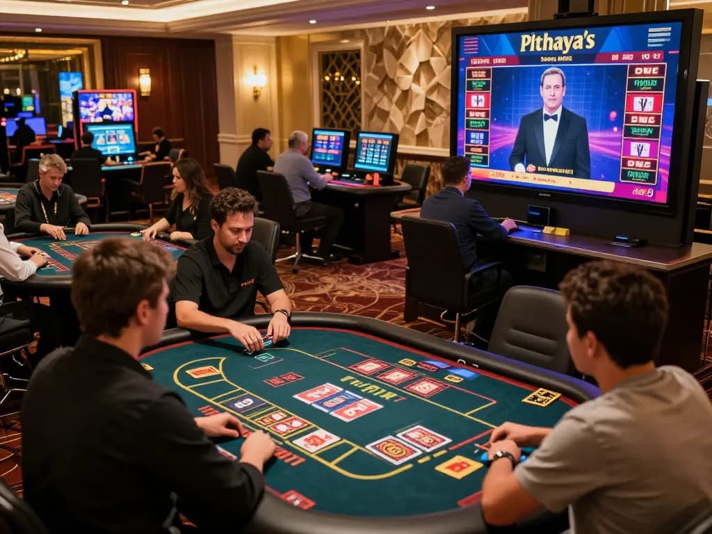 Players engaging in live casino games on phtaya's platform, showcasing interactive gaming experience.
