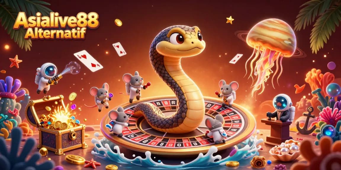 Experience thrilling bets with Asialive88 Alternatif as the cosmic dealer guides players in a vibrant 3D casino