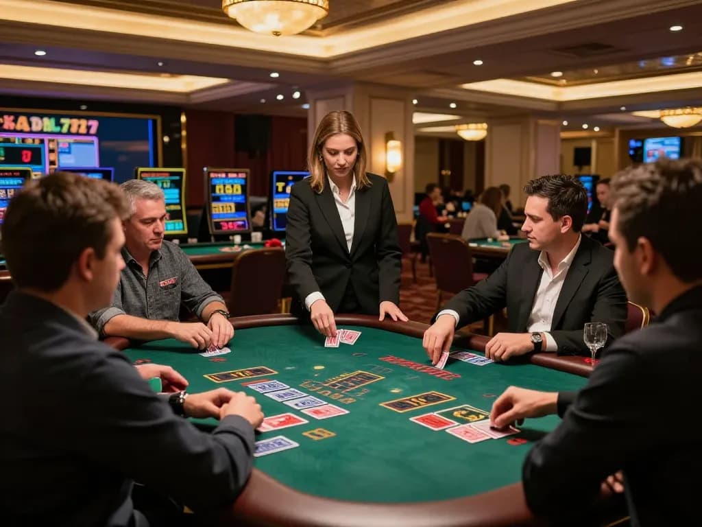 KADAL778 engaging players in an exciting live dealer blackjack game with professional dealer and vibrant atmosphere.