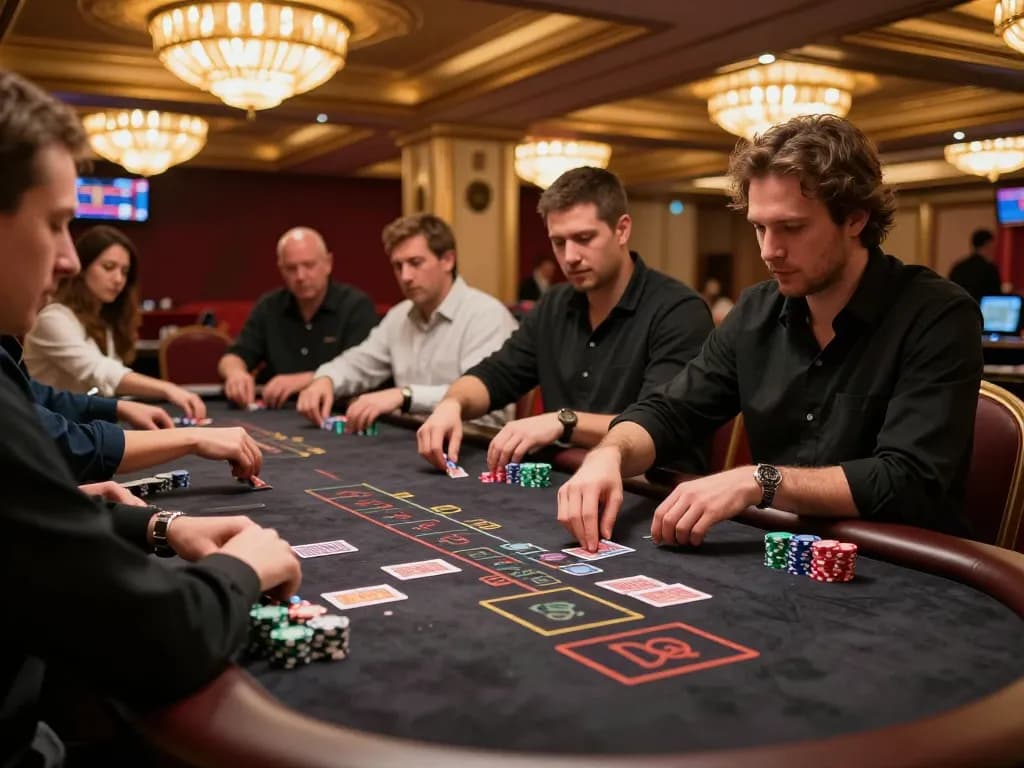Rasakan sensasi strategi cerdas di meja blackjack BIOSKOP69 dengan pemain yang terlibat.