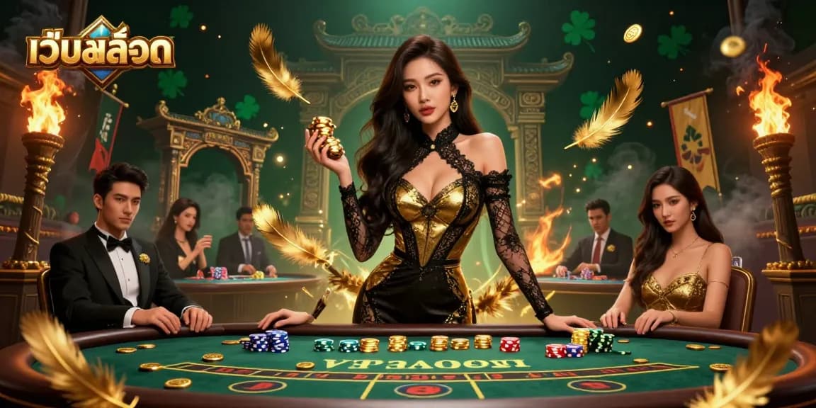 Experience high-stakes action with เว็บสล็อต and glamorous gameplay at a VIP baccarat table.