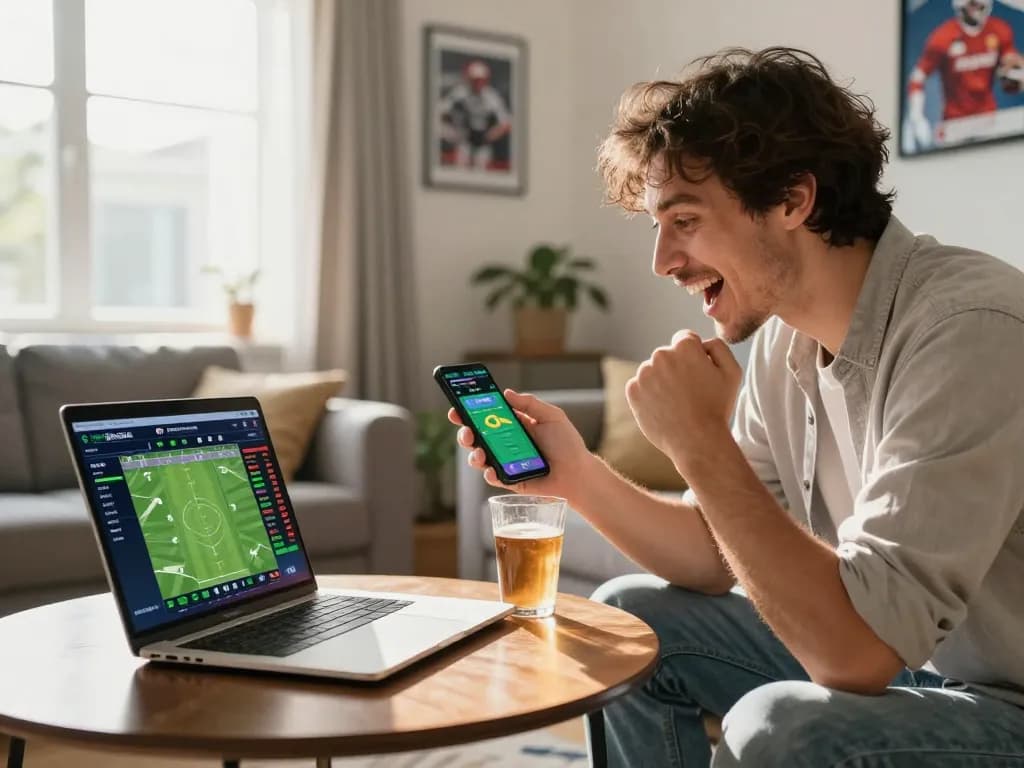 Cakhia user engaging with sports betting app for real-time odds.