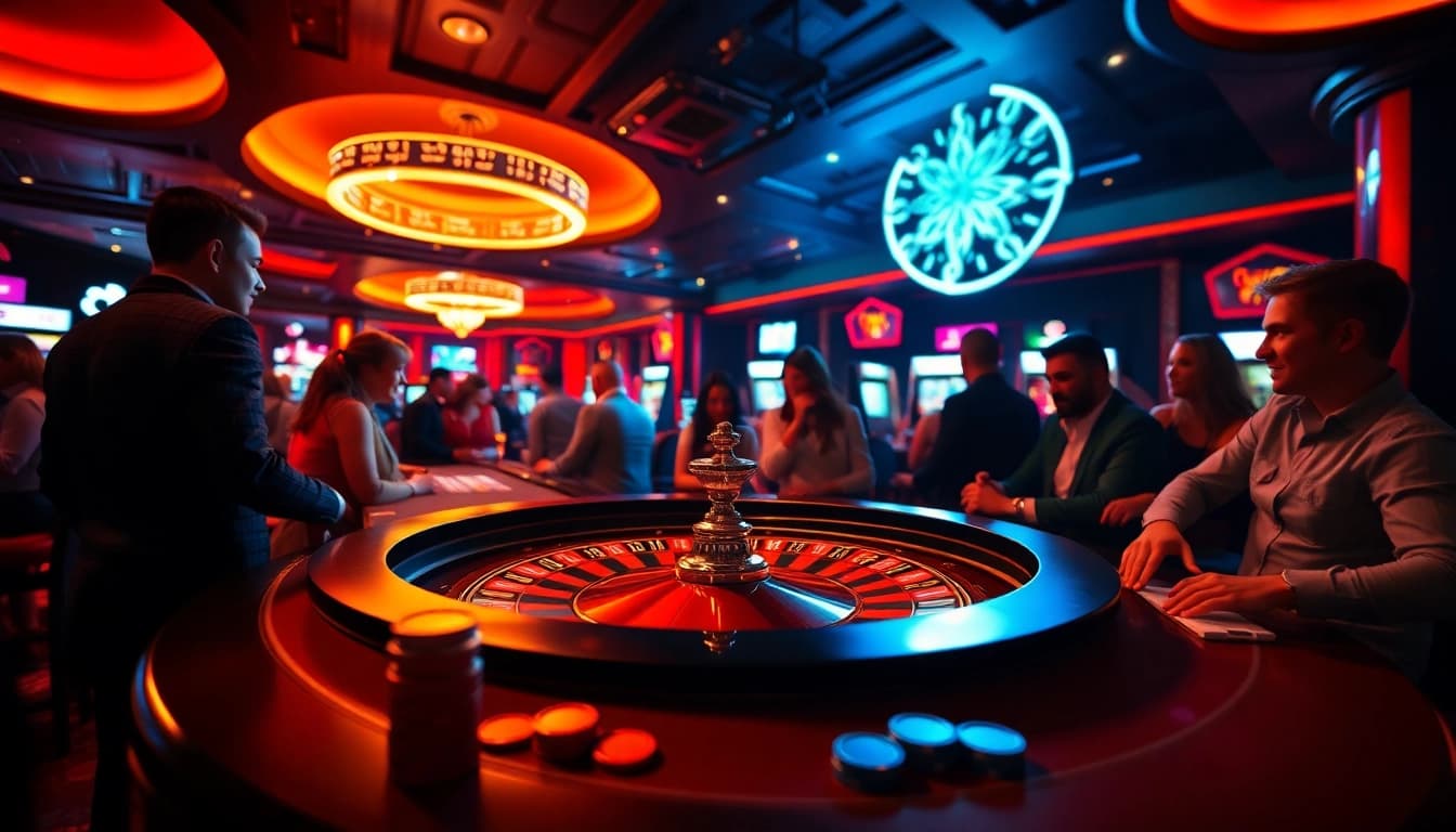 Experience the thrill of the Diwa777 casino action at a lively roulette table filled with excitement.