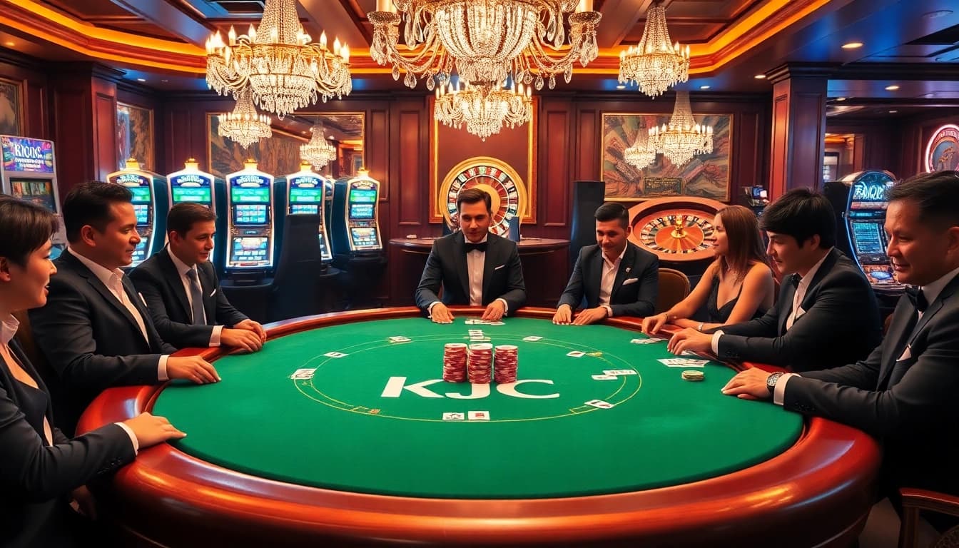 KJC poker table scene with players enjoying a thrilling gambling experience