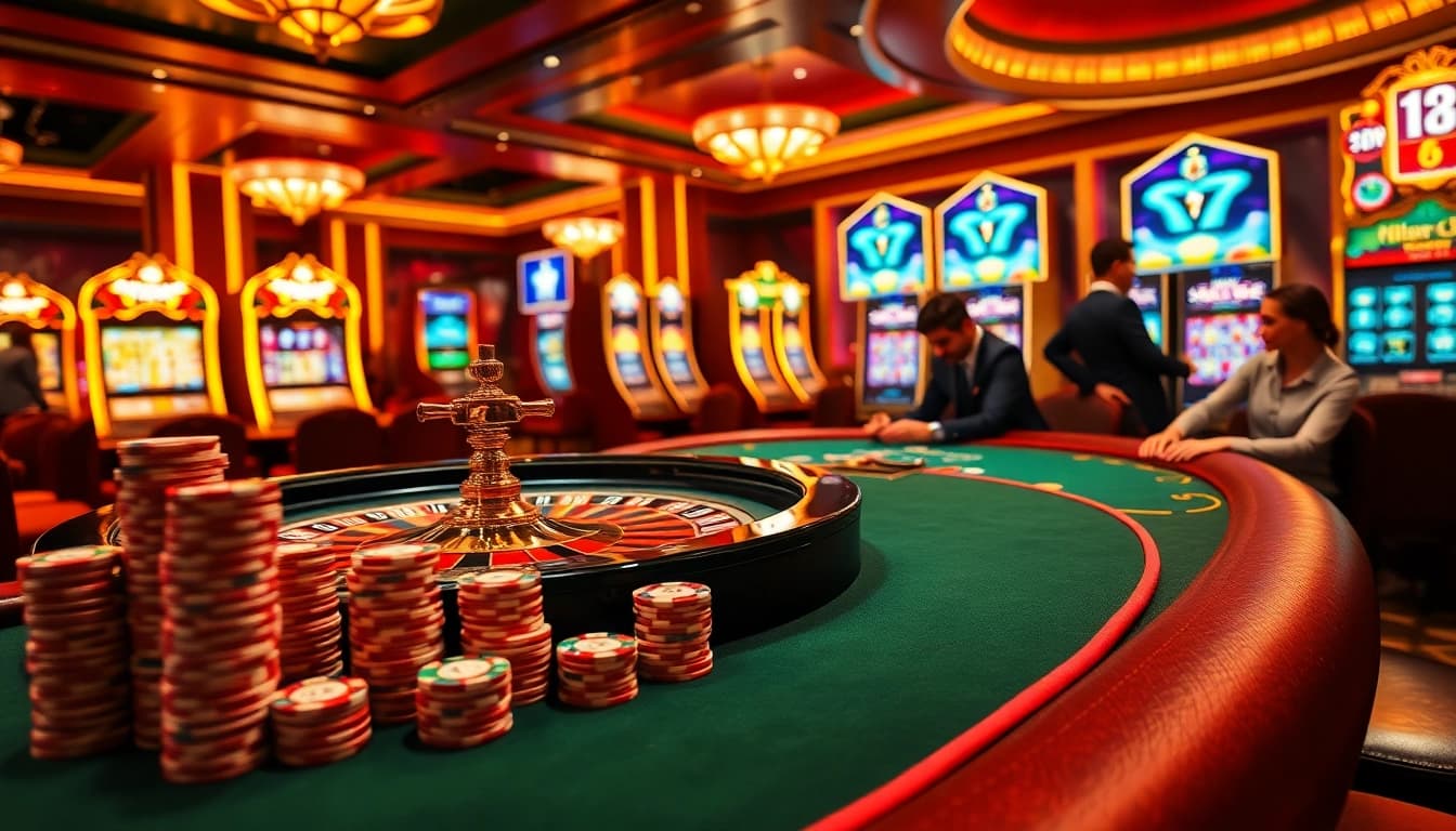 Experience thrilling gameplay at https://hitclub9.us.com/ with luxurious casino elements in a vibrant environment.