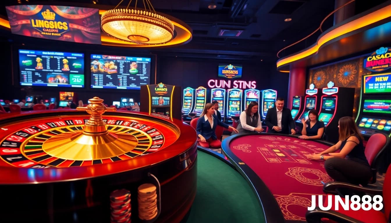 Engage in thrilling games at https://jun88site.com/ with luxurious casino tables and exciting slot machines.