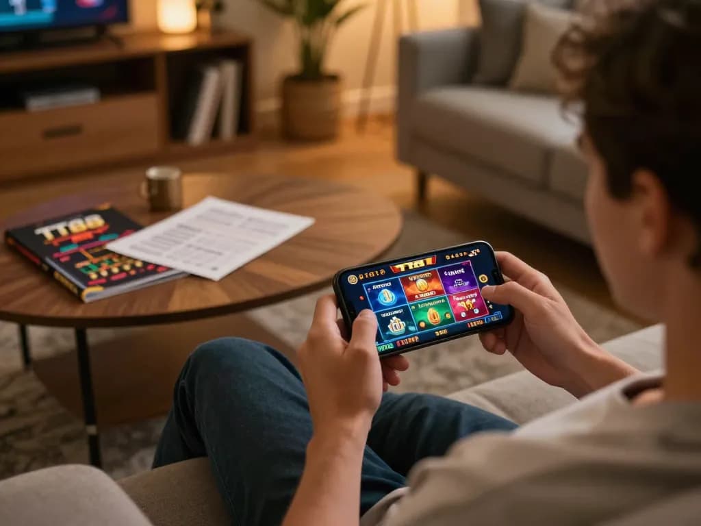 Engaging with the TT88 online casino app, showcasing an exciting gaming experience on a smartphone.