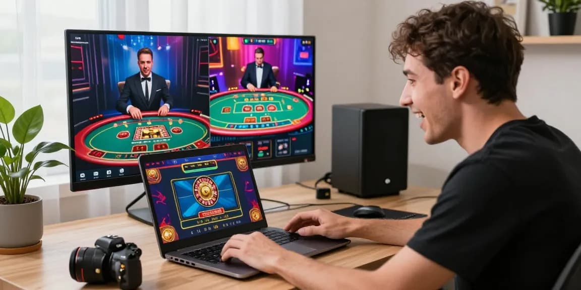 Betebet online gambling player excitedly engaging with live casino games