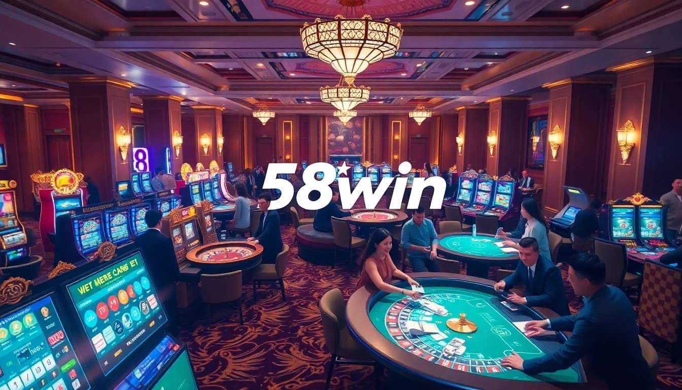 Experience the excitement at 58win vip casino with luxurious tables and vibrant slot machines.