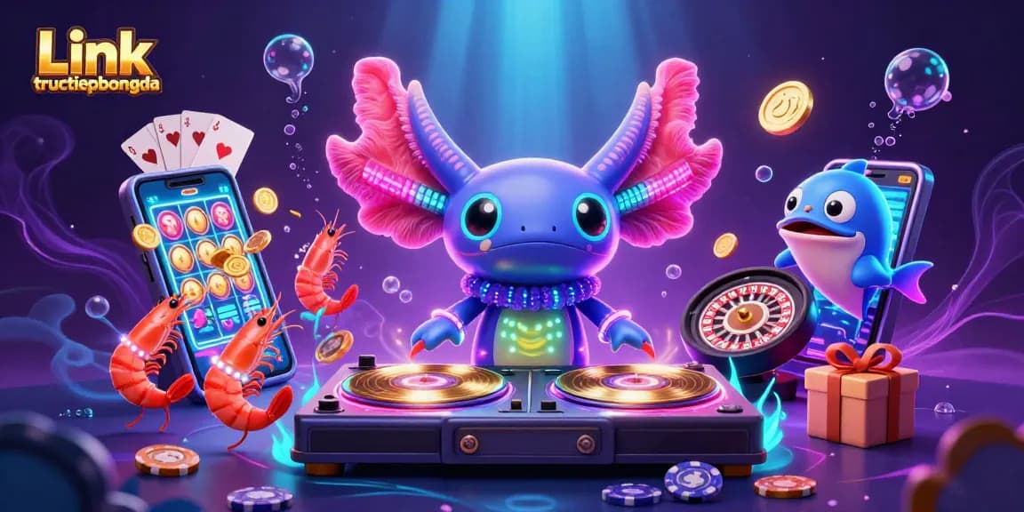 Engage in thrilling gameplay with Link tructiepbongda, showcasing colorful slot games and dynamic casino elements.