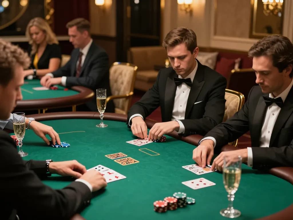 Experience ดูหนังออนไลน์ in a luxurious VIP gaming area during an exciting poker night.