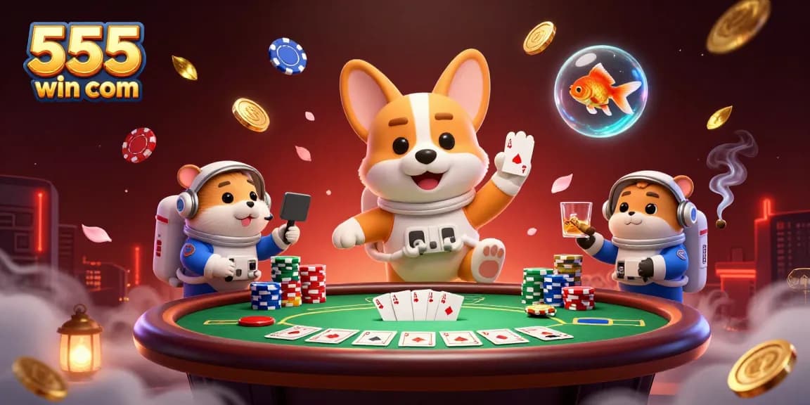 Engage with 555win com's exciting casino atmosphere in a unique space setting.