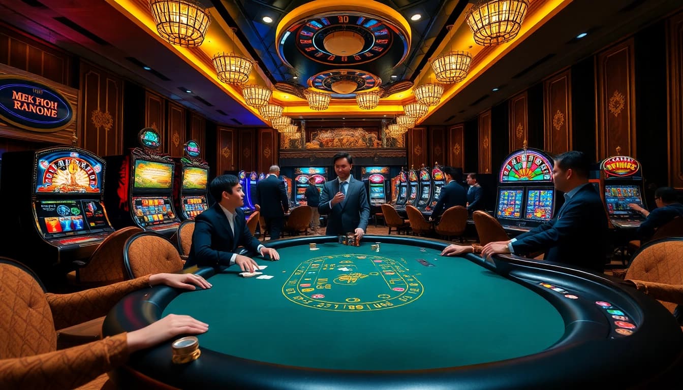 Experience high-stakes gaming at nhà cái uk88 with vibrant casino visuals and thrilling atmosphere.
