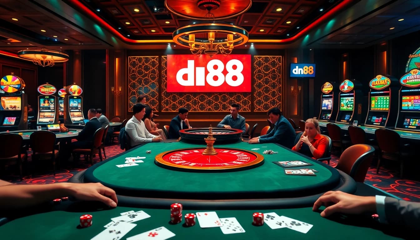 Experience the thrill of dn88 with players enjoying poker at upscale casino tables.