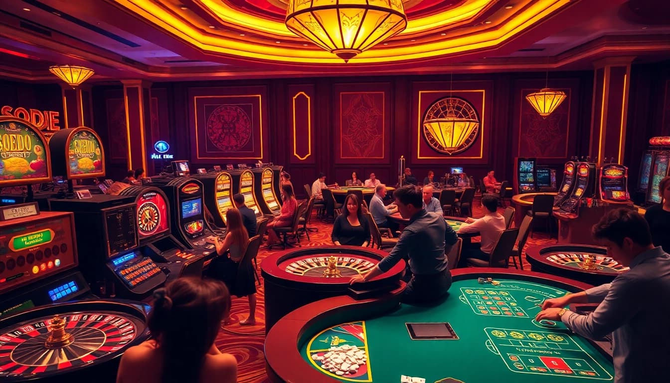 SODO Casino gaming floor with exciting players and elegant table games.