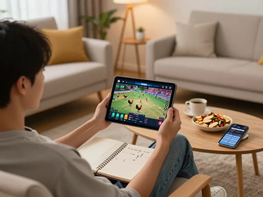 Tham gia vào xem đá gà trực tiếp HD với những trận đấu đấu gà sôi động được trình chiếu trên máy tính bảng.