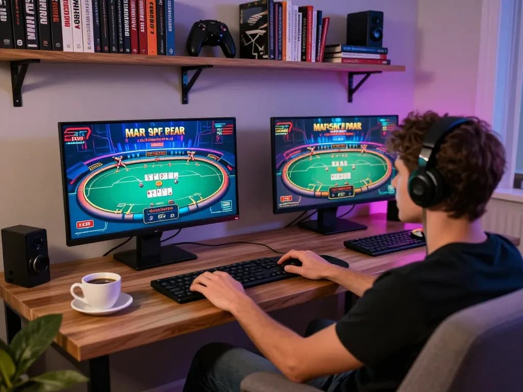 Player enjoying sunwin's online casino action on tablet, showcasing a thrilling gaming atmosphere.