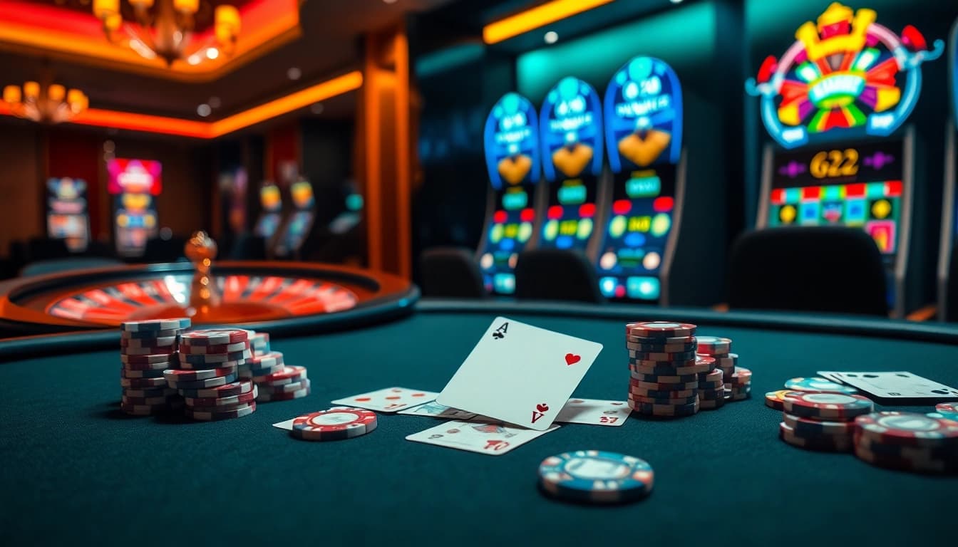Experience the thrilling ambiance of G28, featuring poker games and vibrant casino tables.