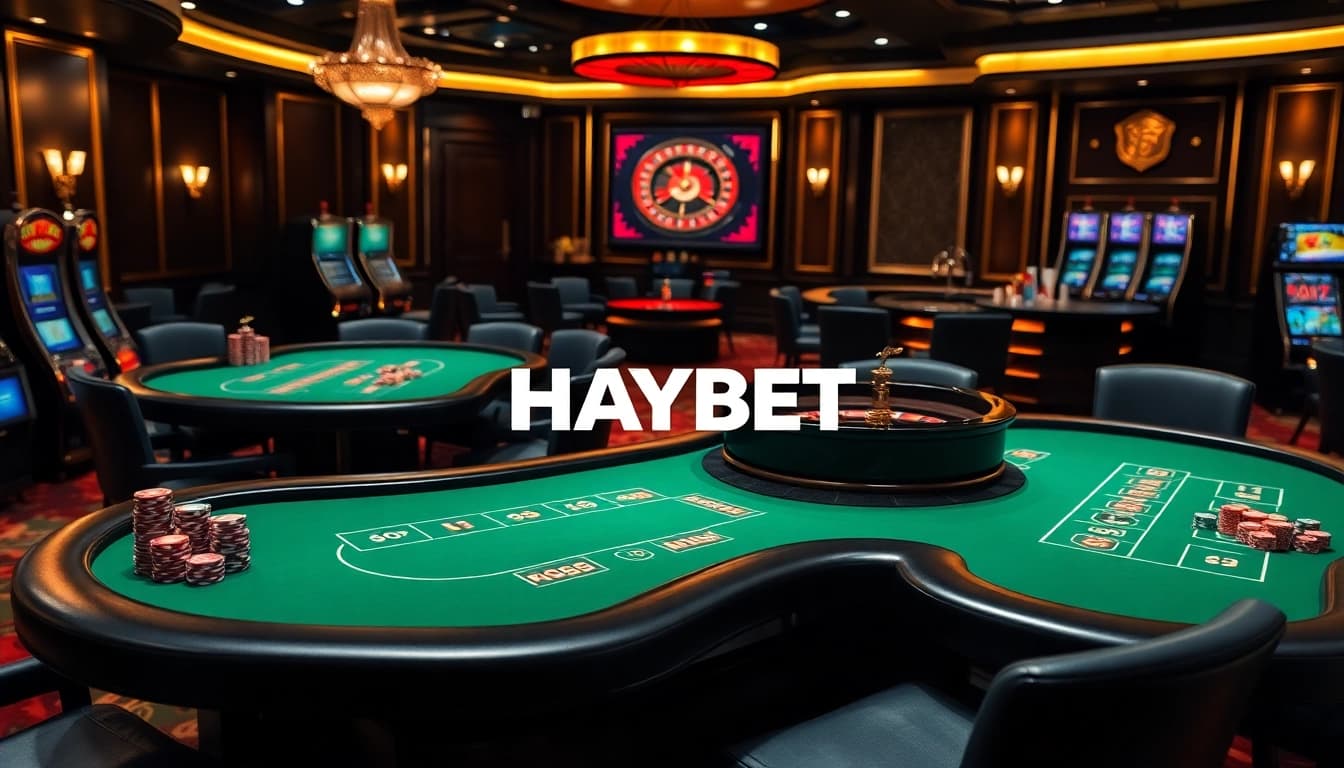 Experience thrilling Baccarat gameplay at HAYBET in a luxurious casino setting.