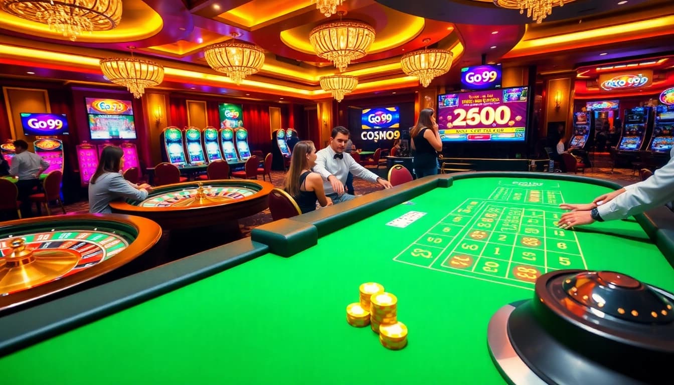 Experience the thrill of gambling at Go 99 with vibrant casino games and lively players.