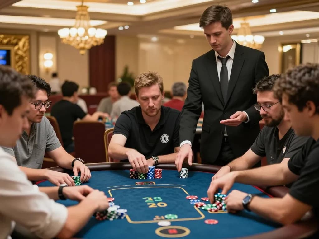 KP88 players engaging in high-stakes poker with strategic bets in a vibrant casino atmosphere.