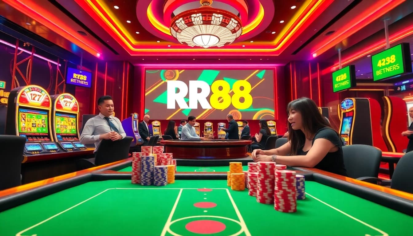 Experience the excitement of RR88 with engaging online casino gameplay and vibrant visuals.