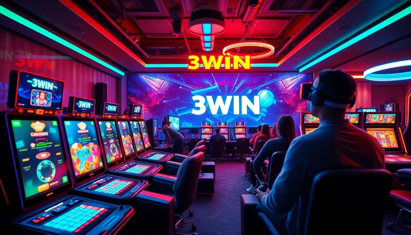 3WIN online gaming room showcasing vibrant gaming interfaces and player engagement.