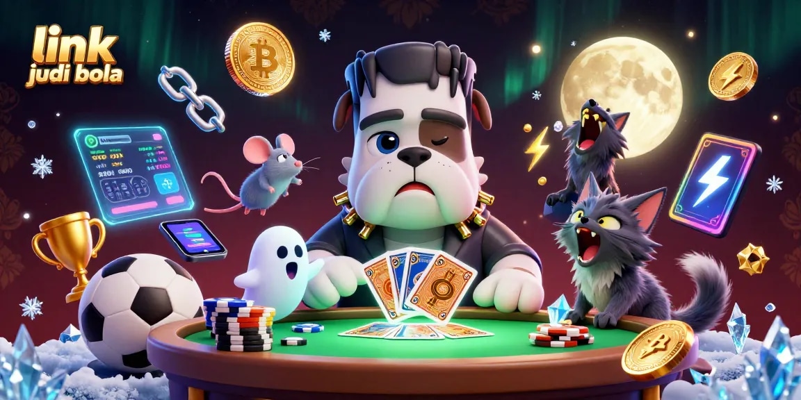 Place your bets with link judi bola in this vibrant sports-themed 3D casino illustration.