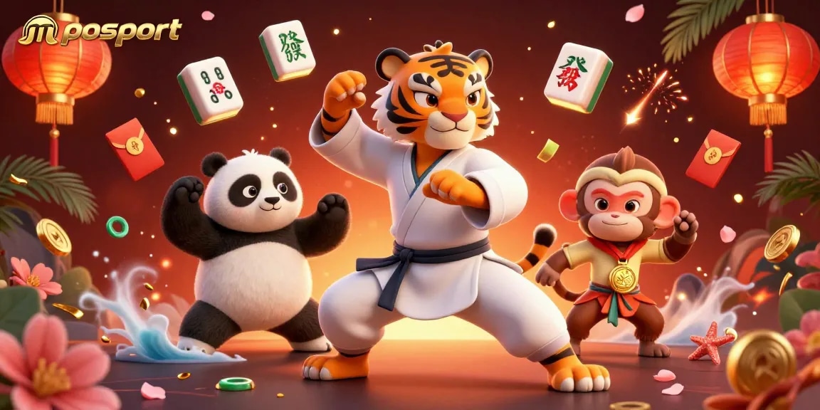 Rasakan gameplay yang mendebarkan dengan mposport, menampilkan karakter dinamis dan elemen kasino yang cerah.