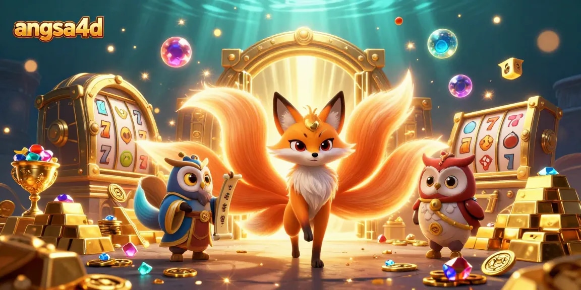 Experience the thrilling essence of angsa4d with colorful slot symbols, gem treasures, and mystical characters.