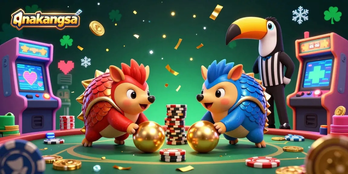 Enjoy thrilling casino action with anakangsa as rival pangolins engage in a vibrant gaming showdown.
