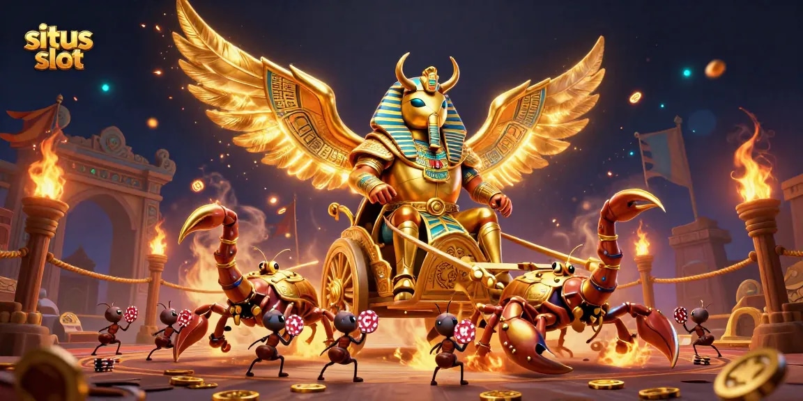 Experience thrilling action with the situs slot featuring a colossal golden scarab beetle and jewel-encrusted scorpions.