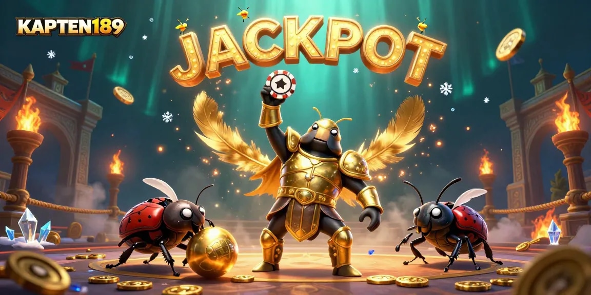 KAPTEN189 menghadirkan ilustrasi digital 3D bertema kasino dengan karakter untuk permainan keberuntungan dan jackpot.