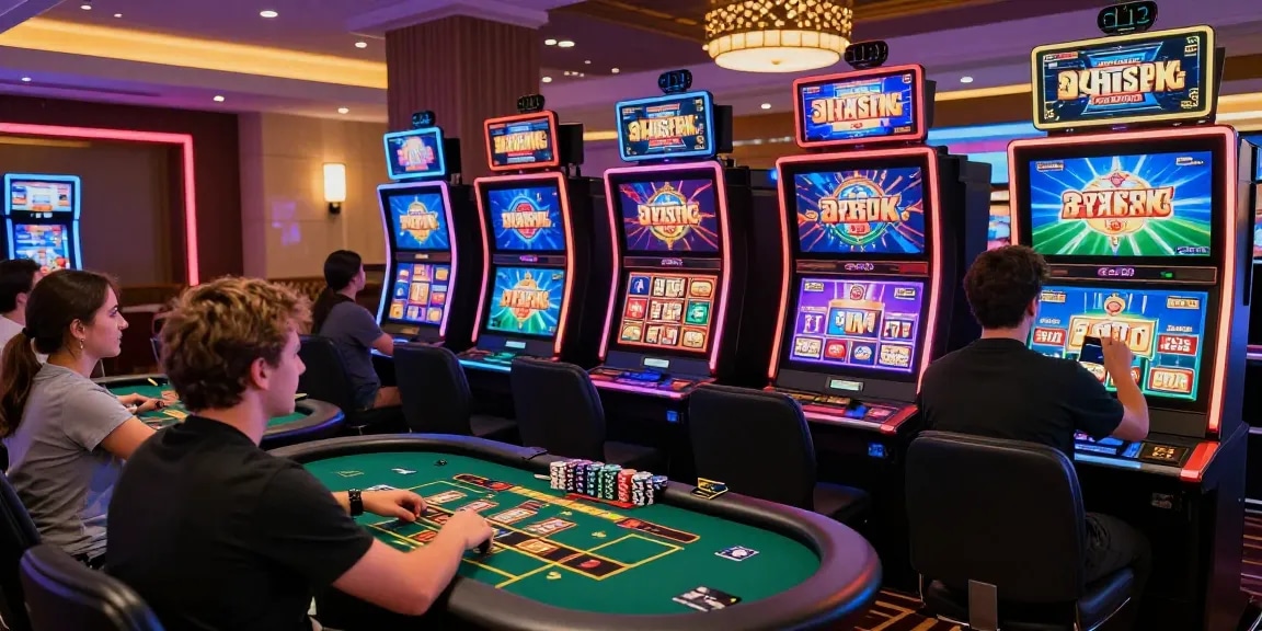 Exciting gaming scene at jumpspace.org.uk showcasing players at credit card casinos.