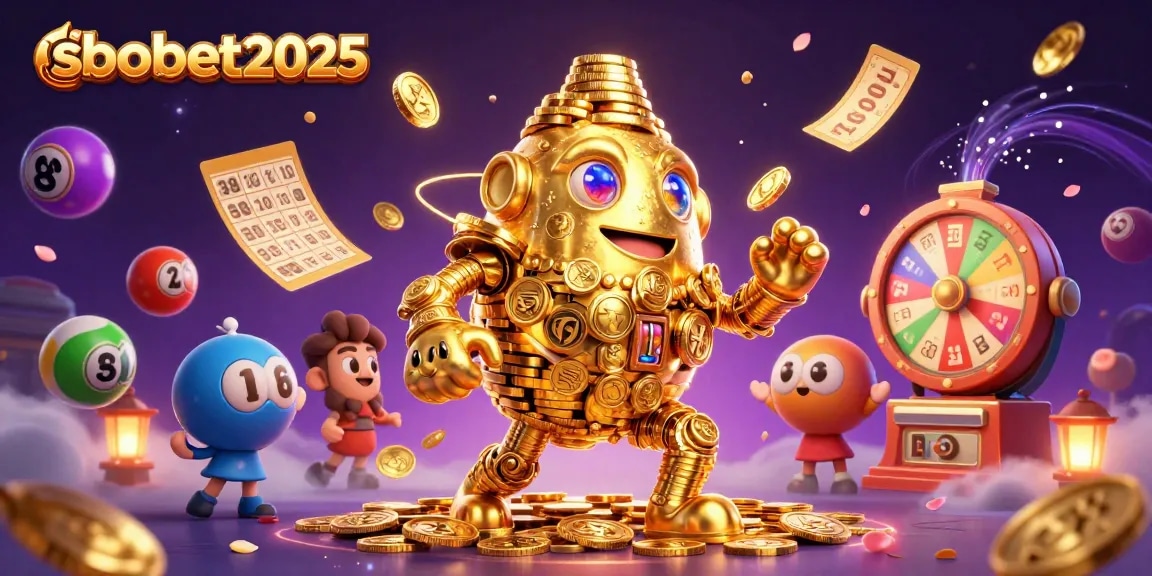 Experience thrilling action with sbobet2025 in this vibrant online gambling illustration.