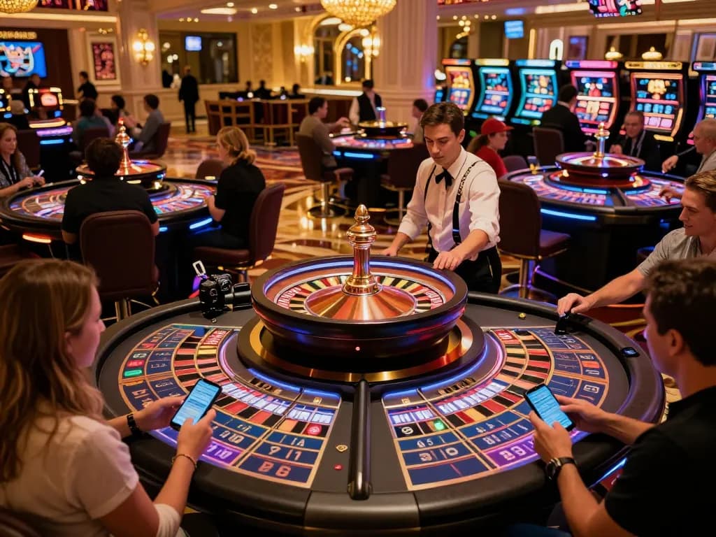 Players enjoying roulette at KK Vin casino, capturing excitement and betting strategies in action