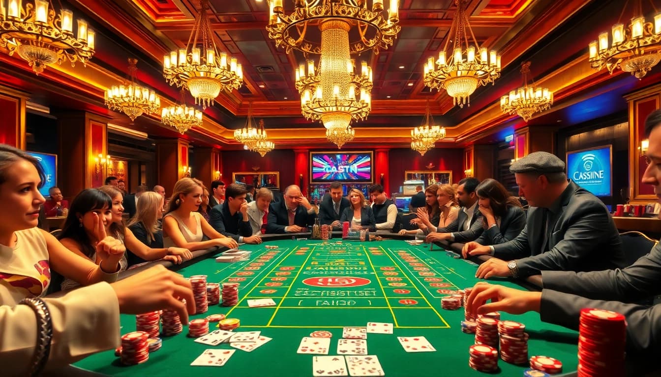 Experience the thrill of uu娛樂 at a lively casino baccarat table with colorful chips and cards.