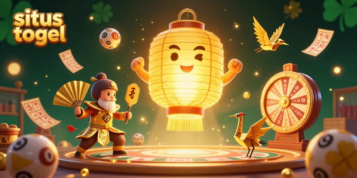 Situs togel showcases an enchanting lottery scene with golden lanterns and vibrant bingo cards, enhancing your gaming experience.