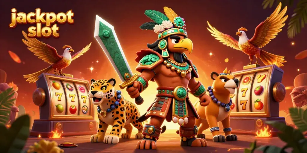 Experience thrilling jackpots with a vibrant jackpot slot scene featuring animated characters and game symbols.