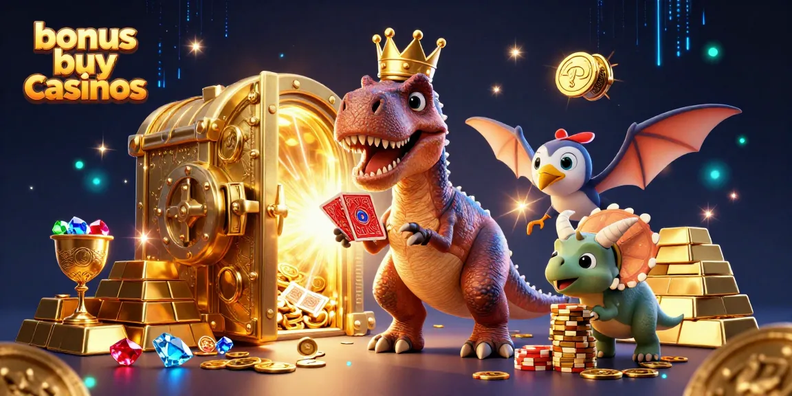 Experience thrilling gameplay at bonus buy casinos with animated characters in an energetic casino scene.