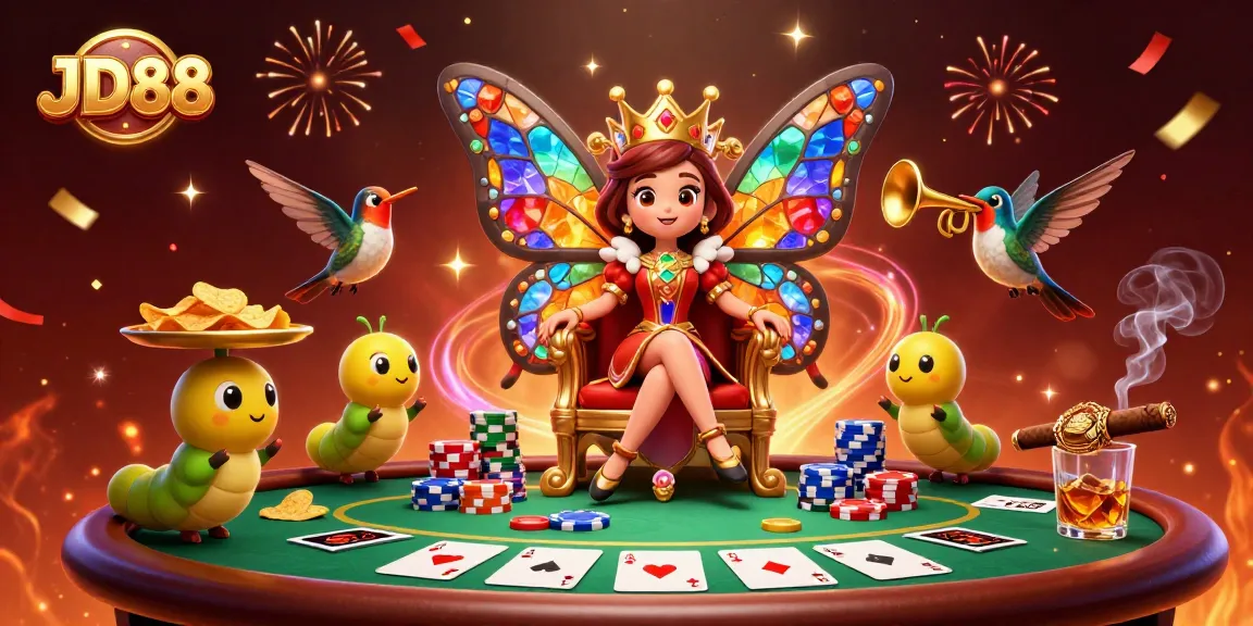 Experience thrilling gambling adventures at JD88 with a vibrant casino illustration.