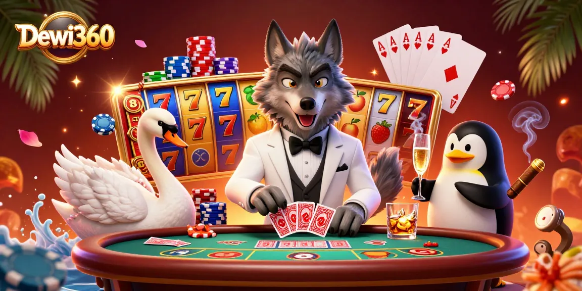 Dewi360 menghadirkan momen permainan kasino yang seru dengan karakter menarik dan elemen slot yang menggugah.