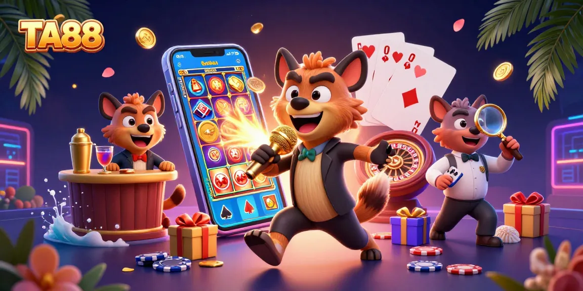 Join the fun at TA88 Casino with hyenas enjoying comedy, drinks, and games!