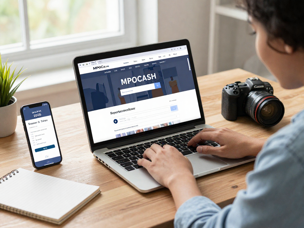 Excited user exploring mpocash.blog for easy online account registration and promotions.