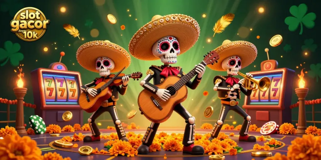 Menangkan jackpot dengan slot gacor depo 10k dalam suasana meriah dari mariachi hantu.