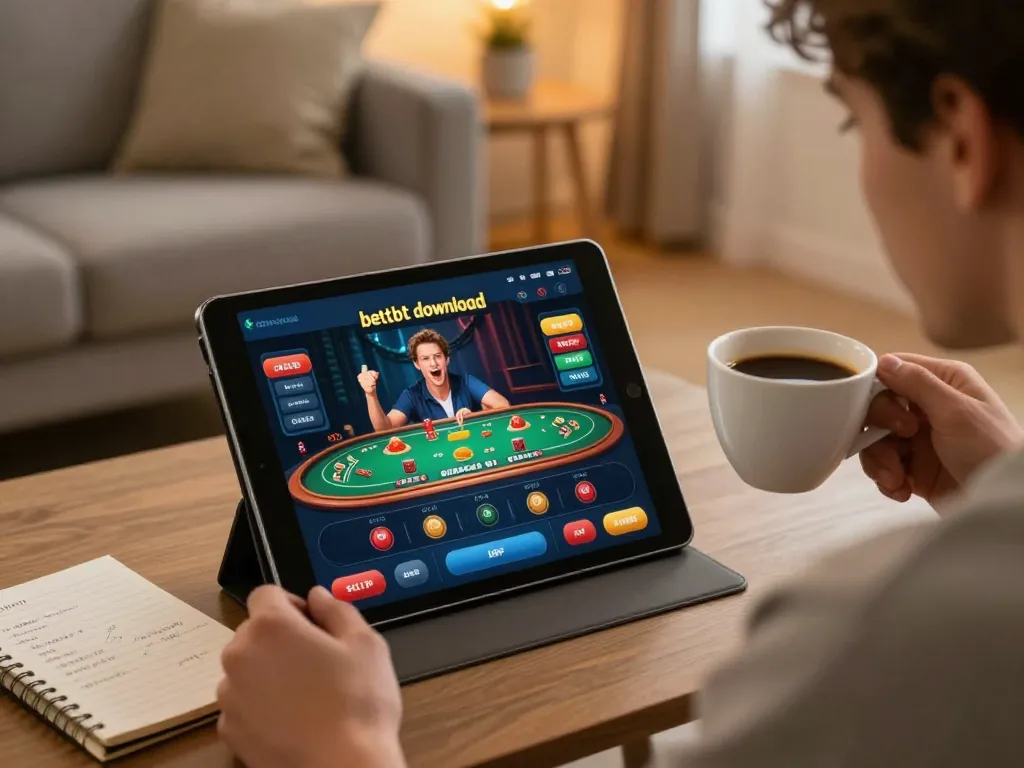 Exciting gameplay scene featuring the betbdt download app on tablet, showcasing a lively home gaming atmosphere.