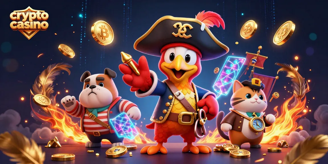 Immerse yourself in the vibrant world of crypto casino action with a lively pirate-themed scene.