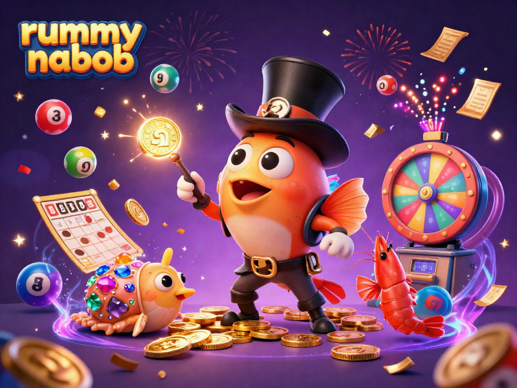 Permainan menarik rummy nabob dengan karakter laut dan elemen perjudian. Coba sekarang!