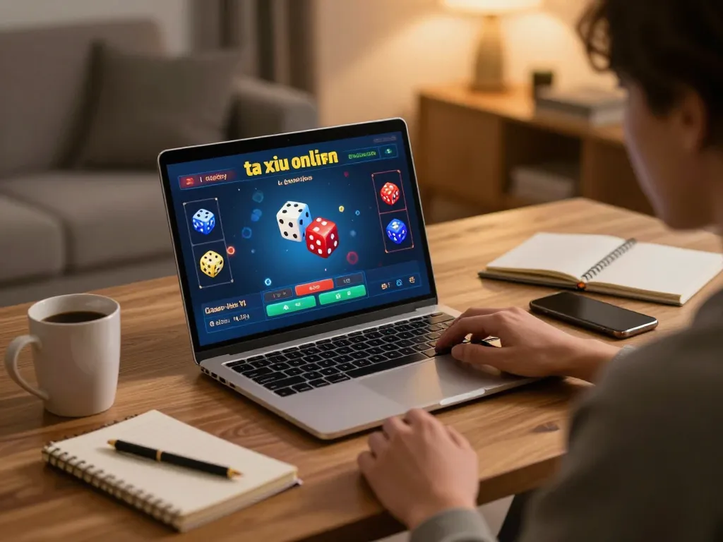 Engaging gameplay on tai xiu online with a user actively participating at home.
