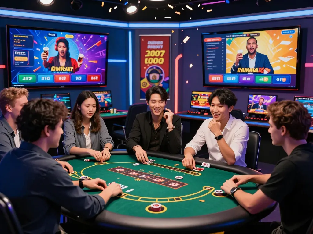 Exciting HM88 nhà cái online betting platform showcasing players enjoying casino games and vibrant promotions in a modern setting.